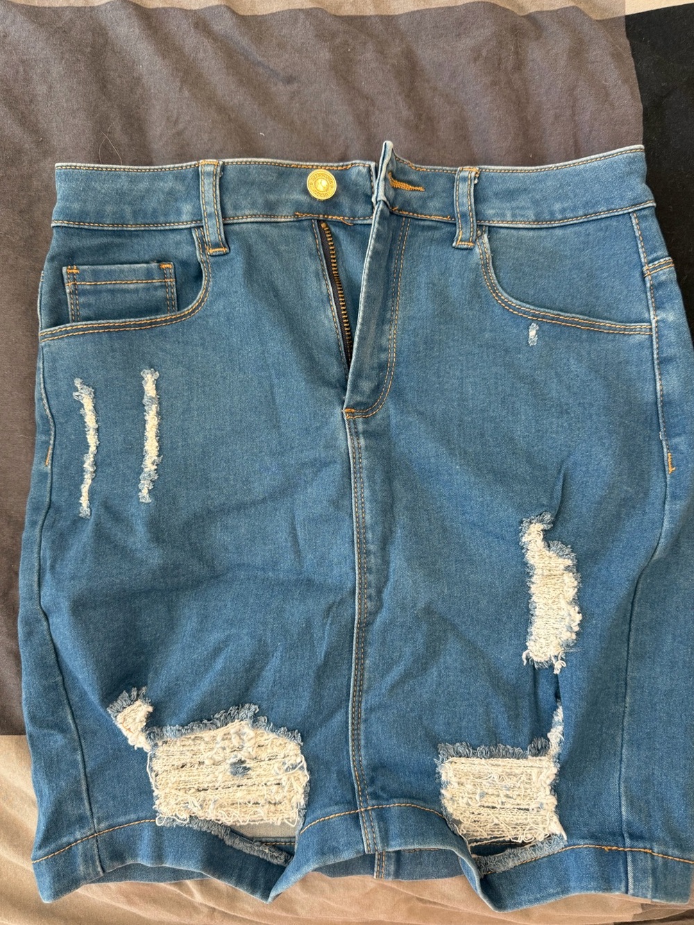 Missguided denim mini skirt